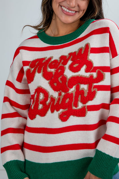 Merry & Bright Striped Sweater