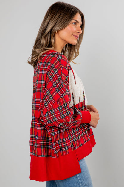 Red Plaid Merry Pullover