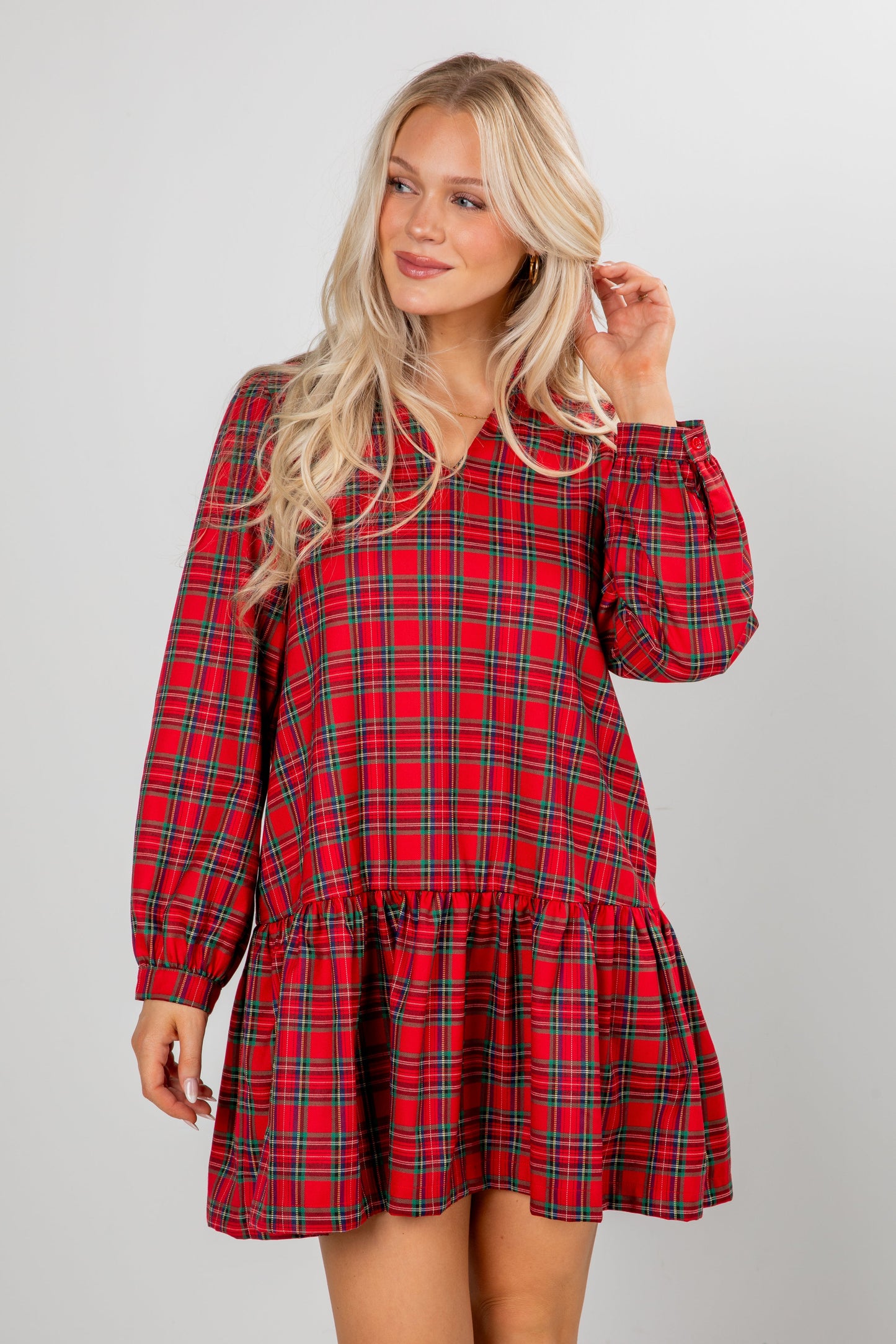Tis The Season Red Plaid Mini Dress