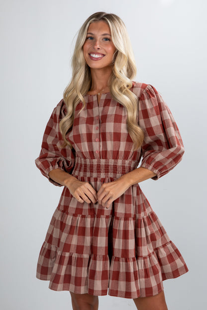 Don't Think Twice Plaid Mini Dress