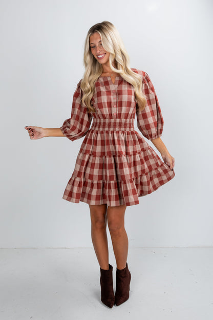 Don't Think Twice Plaid Mini Dress