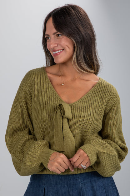 Cozy Sweetness Bow Sweater - DU DEAL