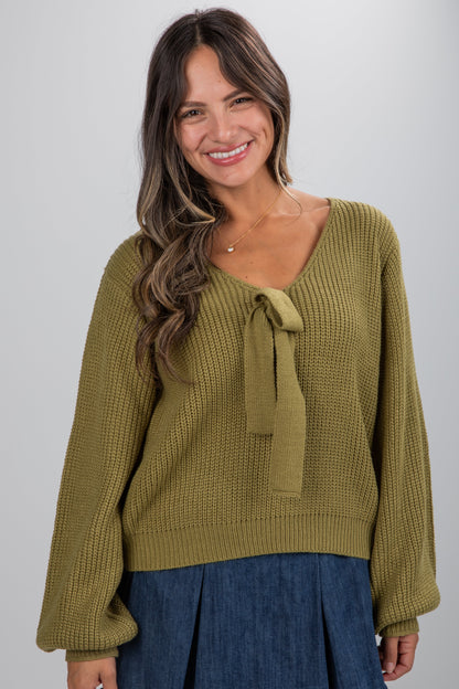 Cozy Sweetness Bow Sweater - DU DEAL