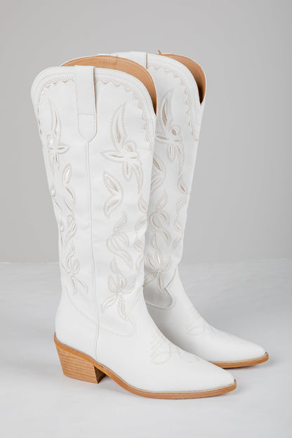 Let It Be Known White Western Boots